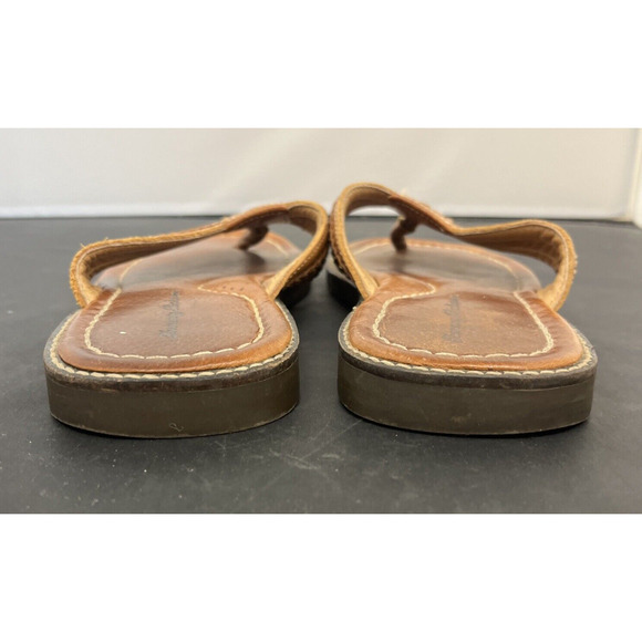 Tommy Bahama Sandals Anchors Away Mens 9M Brown Leather Flip Flop Thongs Chrty main image 11